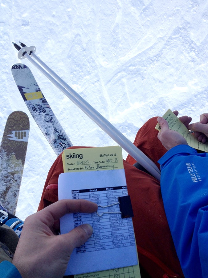 Test Cards on the Lift Filling out Skiing test cards on Gadzoom chair. 19 runs per day, for 5 days.Behind the scenes of Ski Test 2013: Day 1 | Day 2