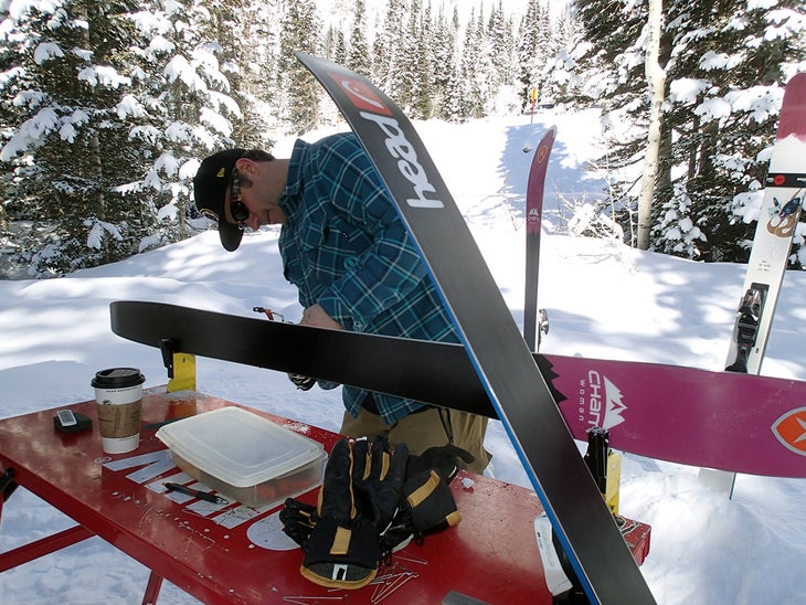 Tuning Skis Making sure ski edges are regularly tuned.