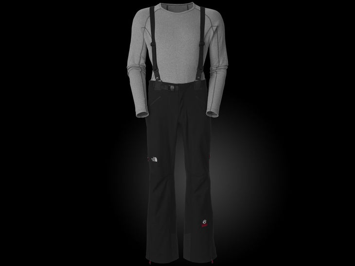 The North Face Men's Alloy Key Features: - Hybrid hardshell/softshell - Waterproof fabric on seat and knees - Removable front-attach-only suspender system - Dual zippered thigh…