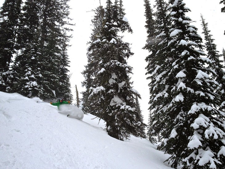 The White Magic TJ David samples some of the Magic Inch at Whitefish Mountain Resort.