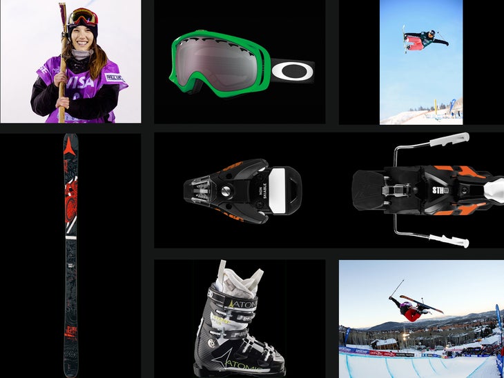 Angeli VanLaanen Skis: Atomic Punx 164 Boots: Atomic Redster Pro Bindings: Atomic STH2 16 WTR Goggles: Oakley Crowbar 80's Green