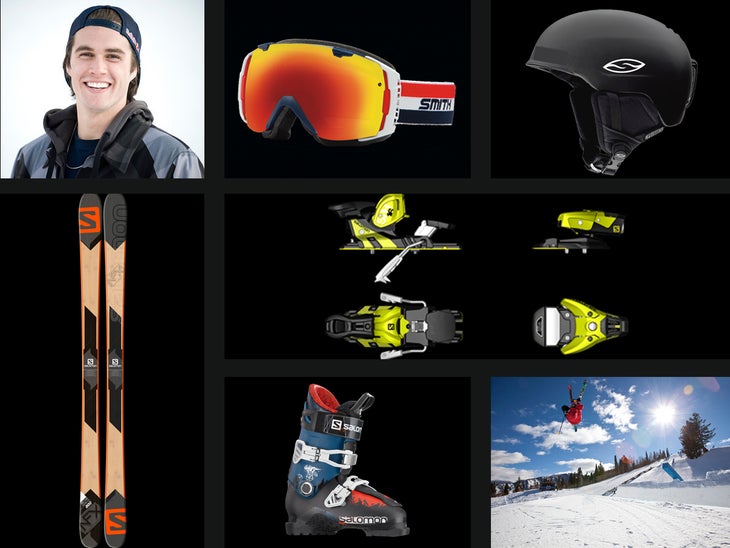 Bobby Brown Skis: Salomon NFX Lab 182cm (orange/woodbeige) Boots: Salomon Ghost Max 110 (black/blue) Bindings: Salomon STH2 WTR 16 (yellow/black) Helmet: Smith…