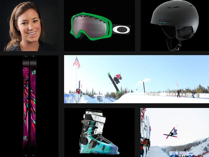 Brita Sigourney Skis: K2 MissConduct Boots: Full Tilt Soul Sister Helmet: Giro Combyn Helmet Goggles: Oakley Crowbar