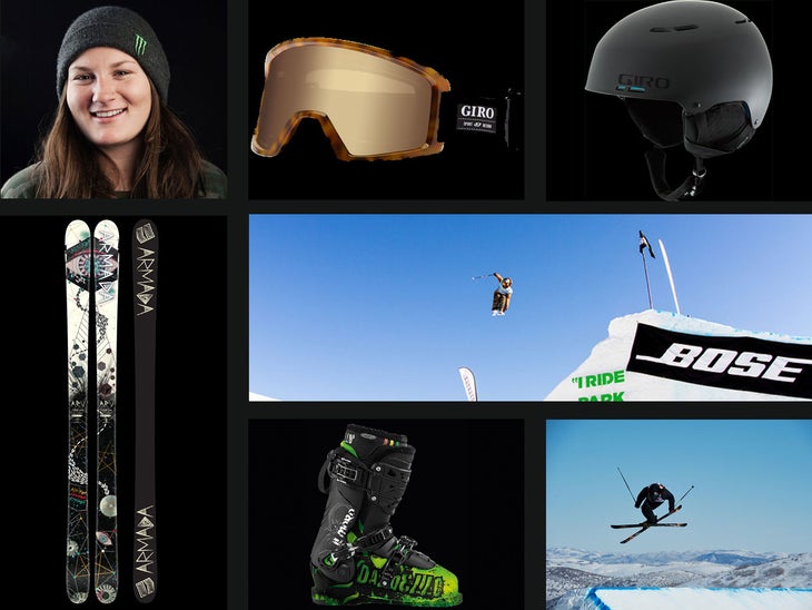 Devin Logan Skis: 14/15 Armada ARW Boots: Dalbello IL Moro Team Comp Helmet: Giro Combyn Helmet Goggles: Giro Blok Goggle