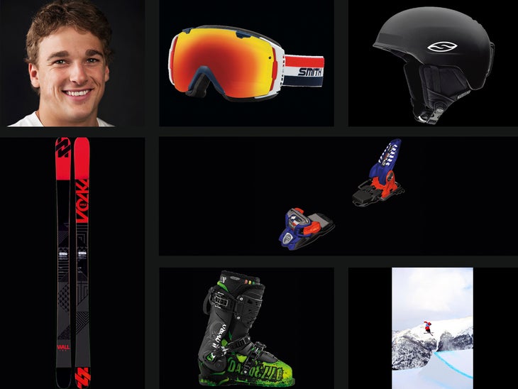 Nick Goepper Skis: Volkl 14/15 Wall Boots: Dalbello IL Moro Team Comp Bindings: Marker Jester Pro Helmet: Smith Maze Goggles: Smith I/O -