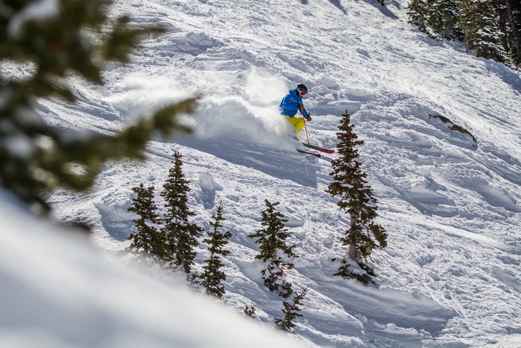 Ski Test 2014: Day 3 Mike Rogan, a PSIA-certified ski instructor finds crud to test a pair of Volkls during Day 3.