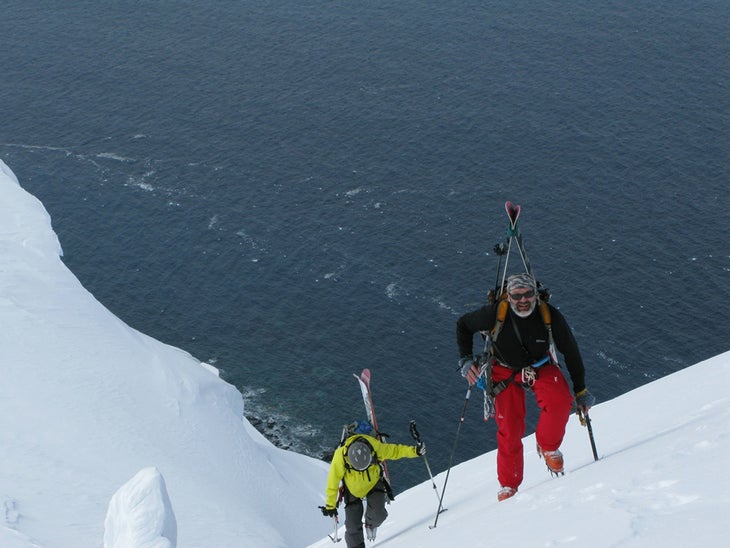 Antarctic Ascents In what Bob Mazarei calls “The most beautiful place ever,” Finnish skiers Arska Saarimaki and Tankki Toivonen negotiate a steep face above the…