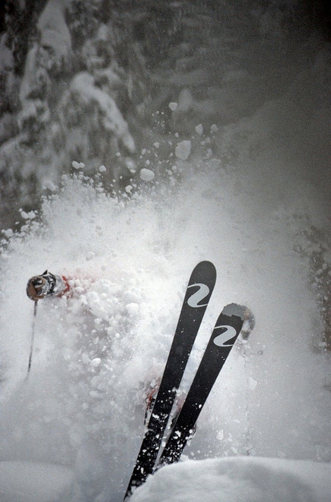Swiss Face Shots Bob Mazarei gets a Swiss powder face shot, which he says is “Always a blast and never gets old.” Photo: Mark Shapiro