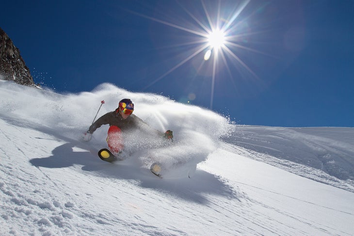Davenport In Primavera Chris Davenport in Primavera, a backcountry zone accessed via the Roca Jack lift.