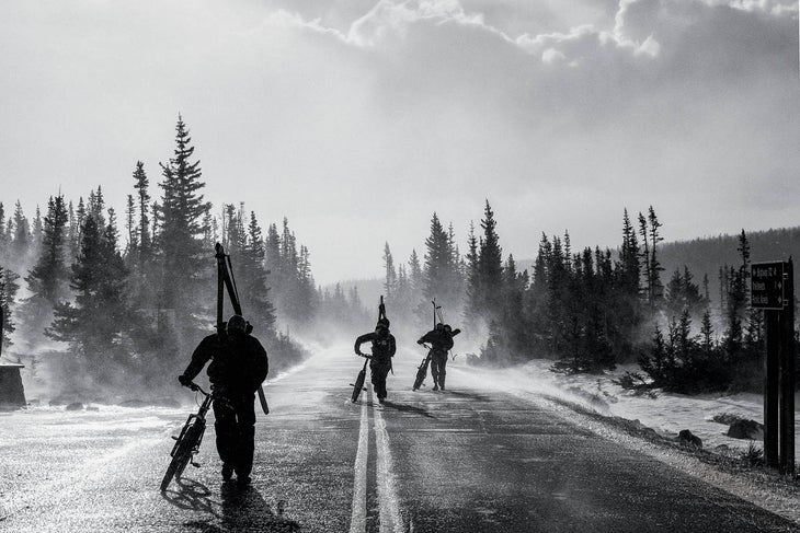 Brainard Lake, Colorado PHOTOGRAPHER Kevin Luby LOCATION Brainard Lake, Colorado SKIERS Josh Haskins, Ryan Dionne, Henry Wood BUY lubymedia.com