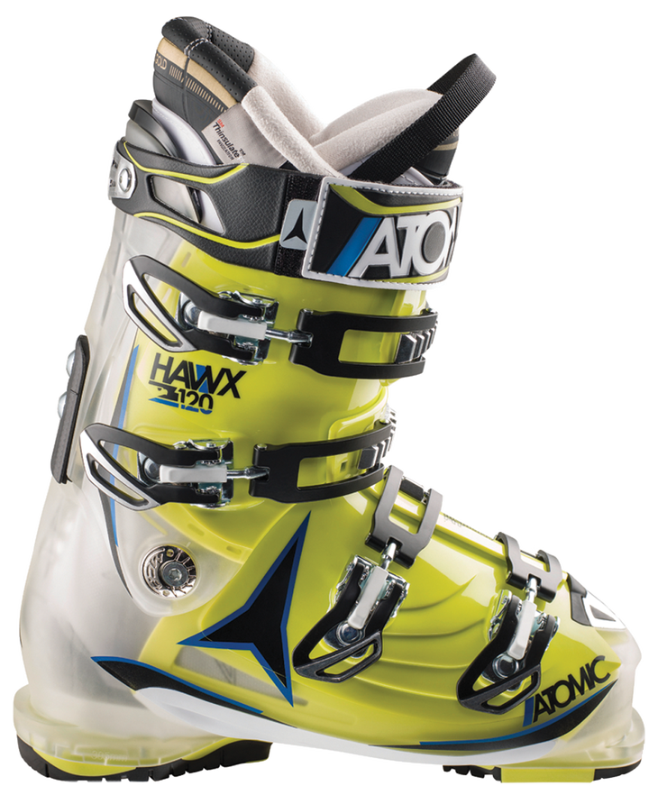 Atomic Hawx 2.0 120 LAST 100 mm FLEX 120 MSRP $700This new Hawx impressed testers with its versatile personality. See more info on this boot, and others we tested, here.