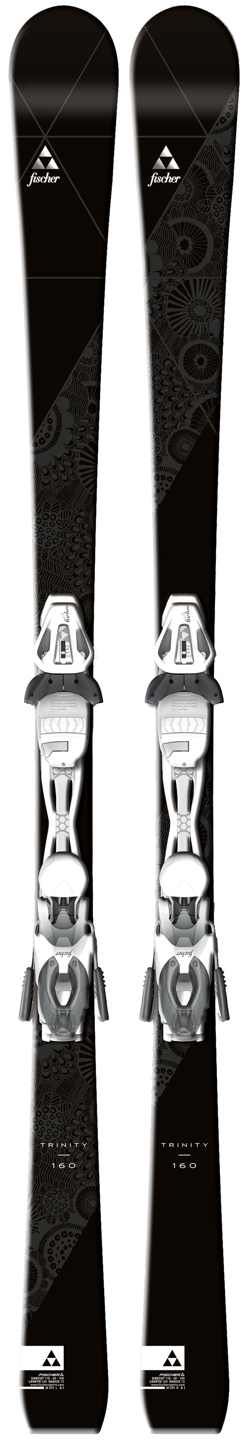Fischer Trinity Sidecut: 118-68-100 mmLengths: 150, 155, 160, 165 cmRadius: 13 mMSRP: $700For more info on this ski, click here.