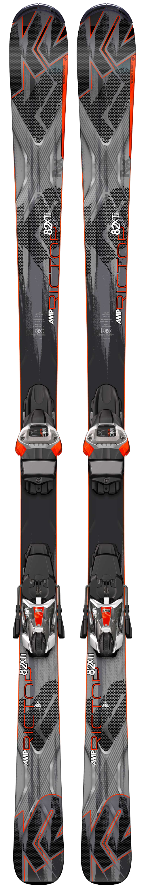 K2 Amp Rictor 82 XTI Sidecut: 127-82-112Lengths: 163, 170, 177, 184Radius: 17MSRP: $899For more info on this ski, click here.