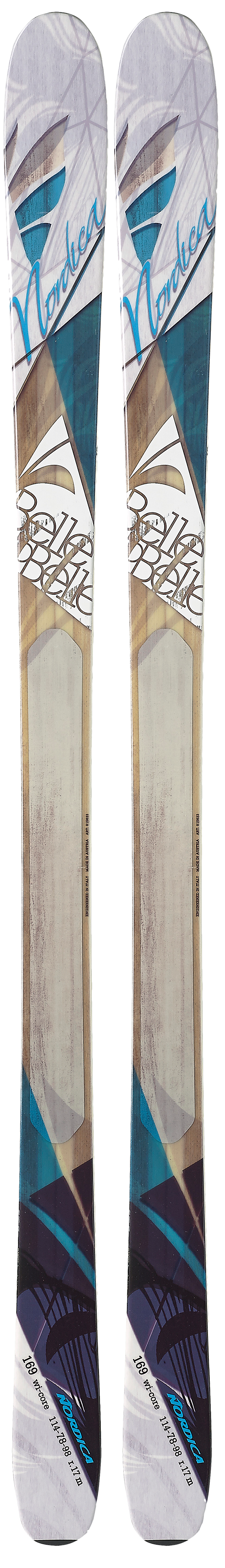 Nordica Belle to Belle Sidecut: 114-78-98 mmLengths: 145, 153, 161, 169 cmRadius: 14 mMSRP: $599For more info on this ski, click here.