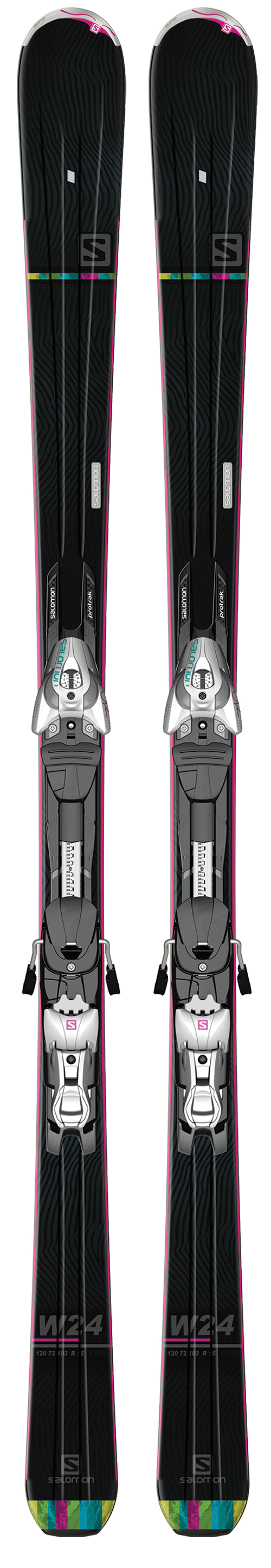 Salomon W-24 Sidecut: 120.2-71-101 mmLengths: 152, 160, 168 cmRadius: 13.2 mMSRP: $900For more info on this ski, click here.