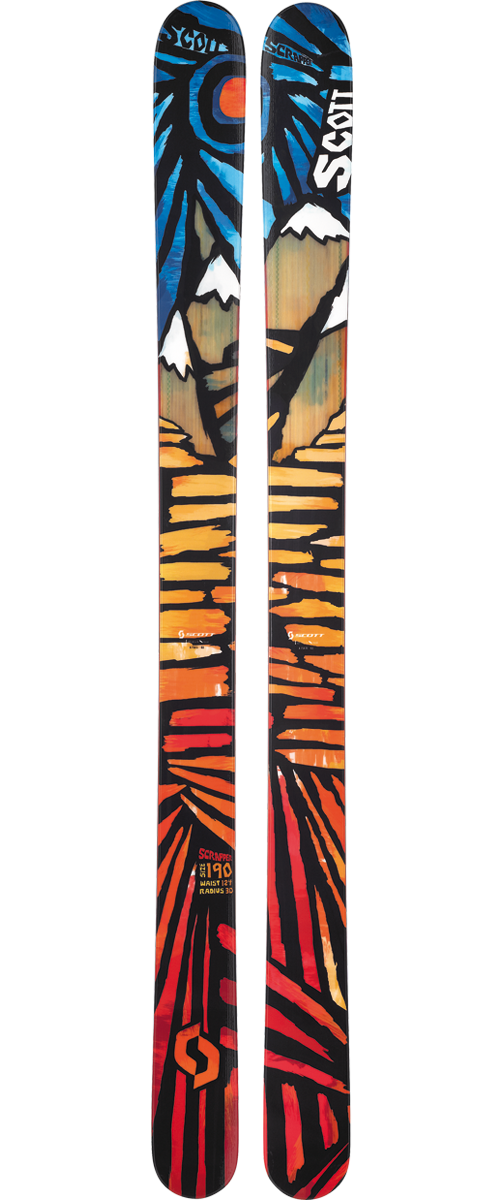 Scott Scrapper Sidecut: 147-122-138 mmLengths: 180, 190 cmRadius: Varies along length of skiMSRP: $800For more info on this ski, click here.