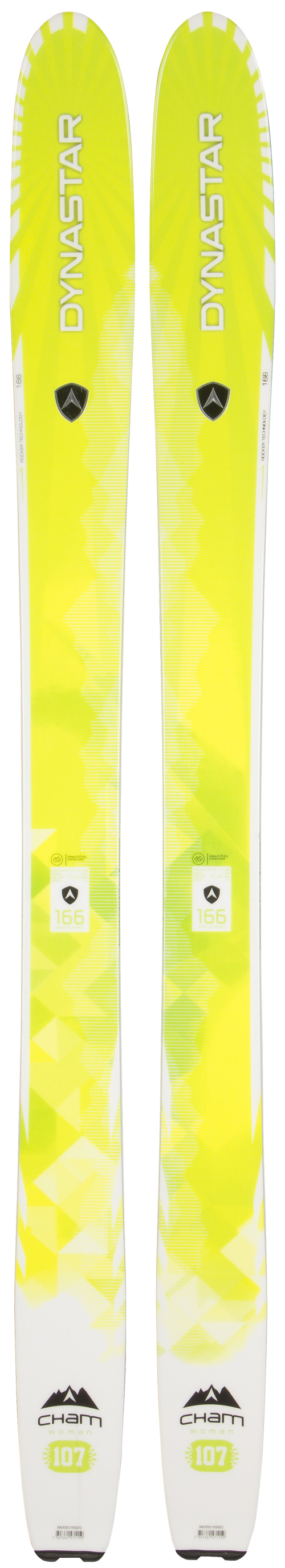 Women's Dynastar Cham W 107 Sidecut: 137-107-122 mmLengths: 157, 166, 175, 184 cmRadius: 16 mMSRP: $750For more info on this ski, click here.