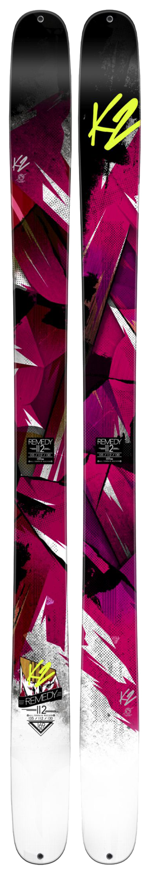 Women's K2 Remedy 112 Sidecut: 135-112-130 mmLengths: 169, 179 cmRadius: 18 mMSRP: $780For more info on this ski, click here.
