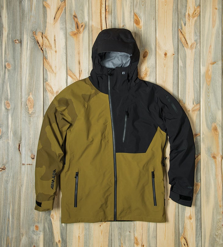 ARMADA BALFOUR JACKET The Balfour is the first Gore-Tex Pro jacket to in- corporate a print into the textile. The subtle camo pattern on the right arm adds just enough…