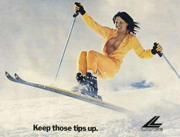 Lange Girl: 1975 Oh, I'll keep my tips waaay up. Photo courtesy: Lange/Dynastar