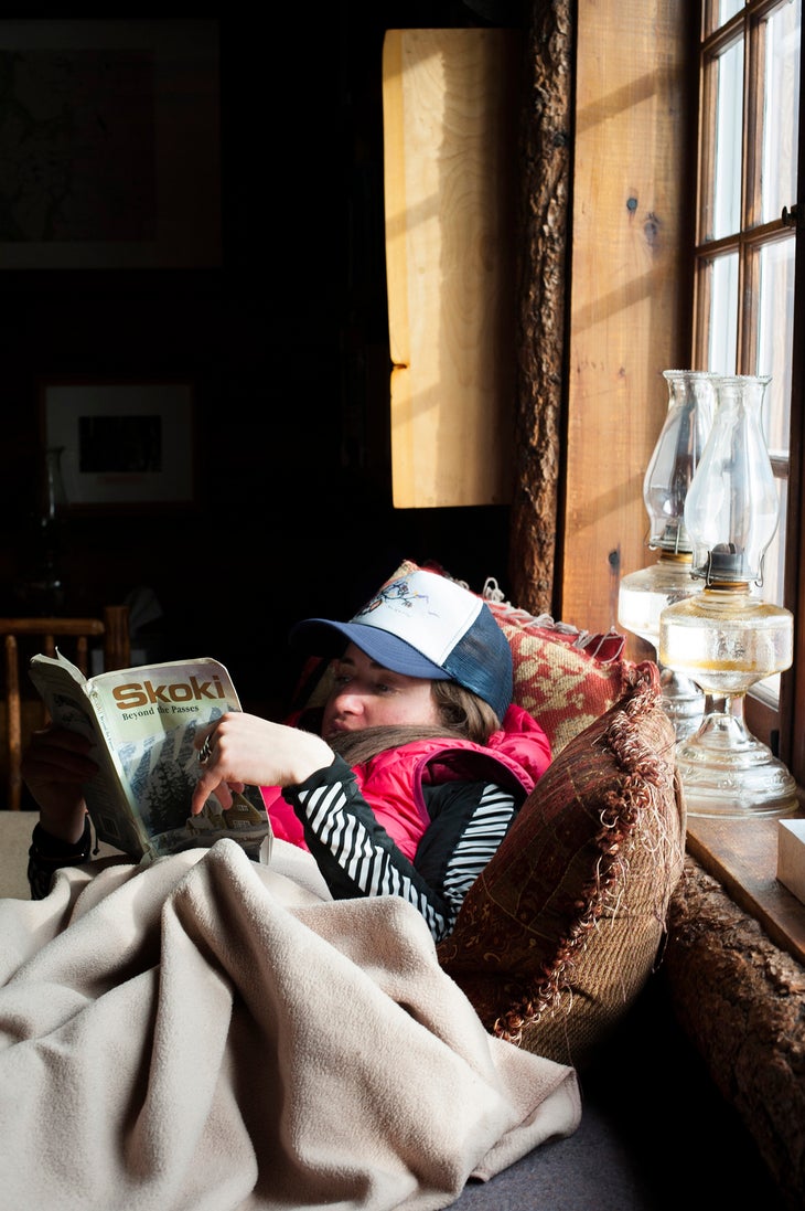 Cozy Up When avalanche-prone conditions keep visitors off the hill, cozying up in the lodge still makes for a wonderful day.