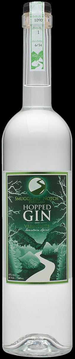 Hopped Gin Smugglers’
Notch, VermontWait, is this an IPA? On first taste, this unique small-batch gin hits you hard with hops (it’s filtered through them)…