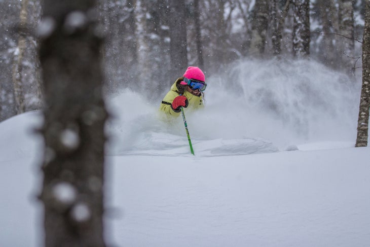 Shelley Bowen Skier: Shelley Bowen Photographer: Nick Lambert Location: Sunday River, Maine Date: March 13, 2014 That day was cold and the powder was the lightest…