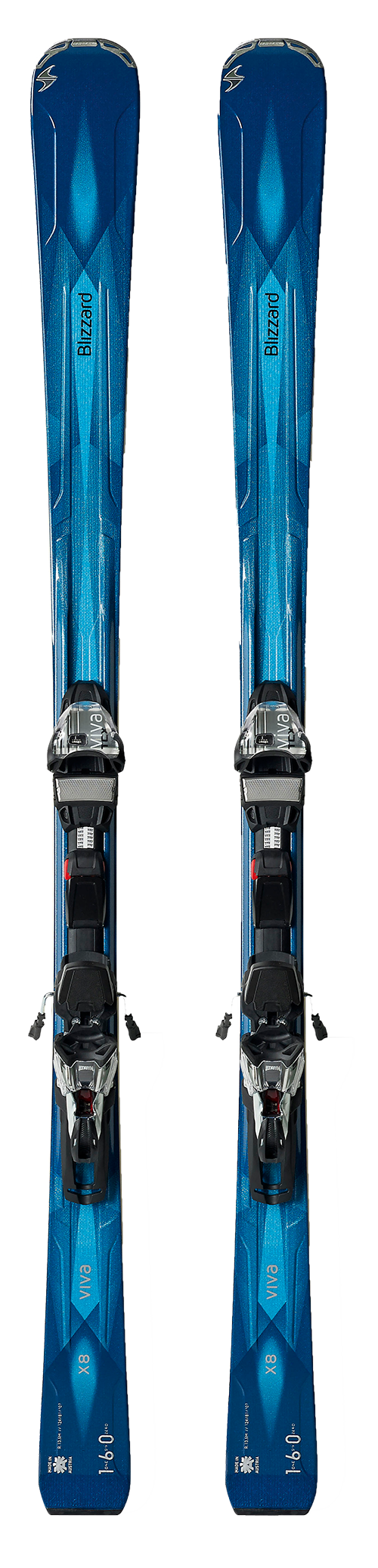 Blizzard Viva X8 Sandwich construction, full sidewall, wood core, titanium: This is a ski you can stand on. It’s no surprise it carves, but it also proved to be…
