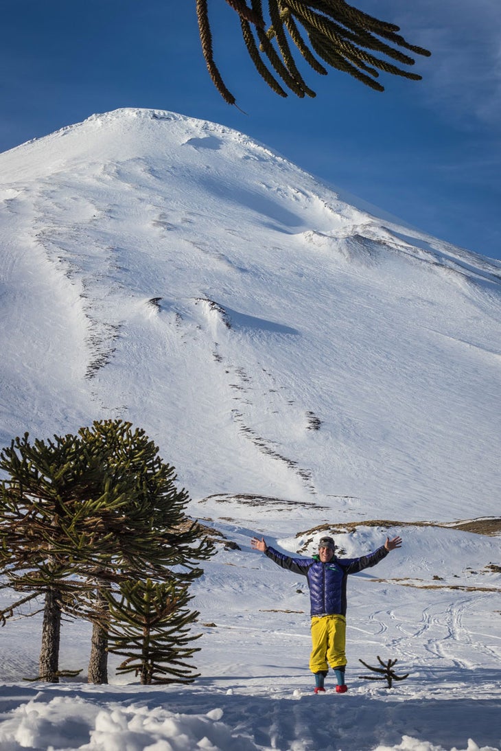 Lonquimay Tom Winter stoked after a good day of fun ski touring, Lonquimay's playground.