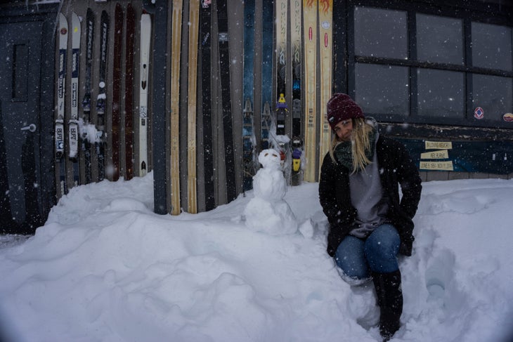 Hadley's First Snowman of the 2016/2017 Season She just had to. Photo: Monica Purington