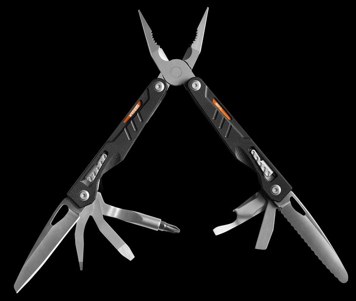 Gerber MP1 Multitool No ski pack should go without a multitool. The MP1 Has all the standard components, like spring-loaded pliers, wire cutters, serrated and straight…