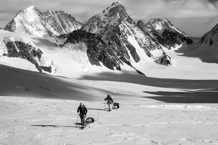 SKG1216_PHO1_Greenland Thorien and Rubens push on to Camp 2, traveling a total of 15 miles and gaining 3,280 feet of elevation.