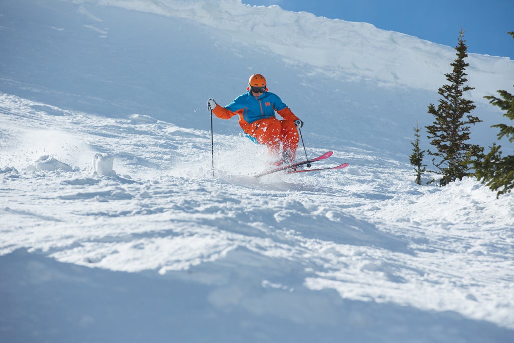 Ski tester skiing bumps