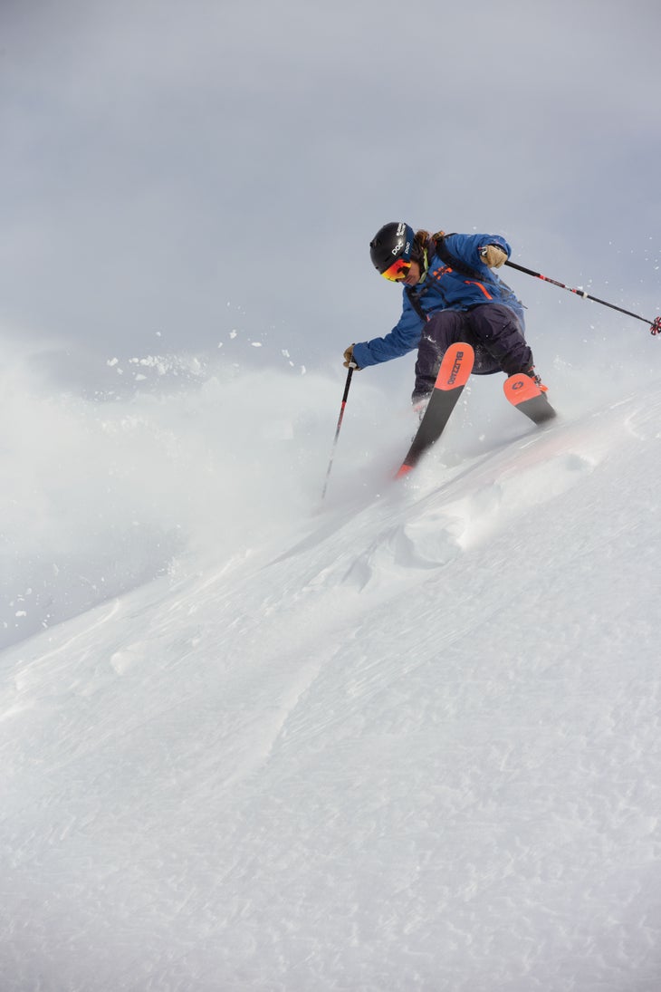 SKI0218_CLI2_HopTurn THE RELEASE When forces are maxed out, your only job is to direct energy in the right direction. Power off the downhill ski in front, and focus on…