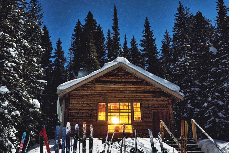 SKI0218_UTL3 Settled in for the night at Woody Creek Cabin.