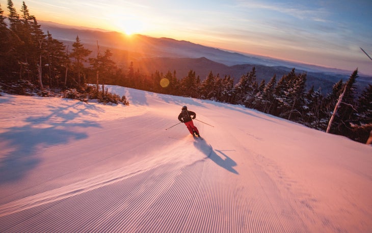 SKI0218_Suds_Stowe_courtesy Shredding the sunrise corduroy at Stowe.