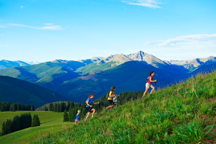 "Guests from Vail Marriott Mountain Resort enjoy a hike."