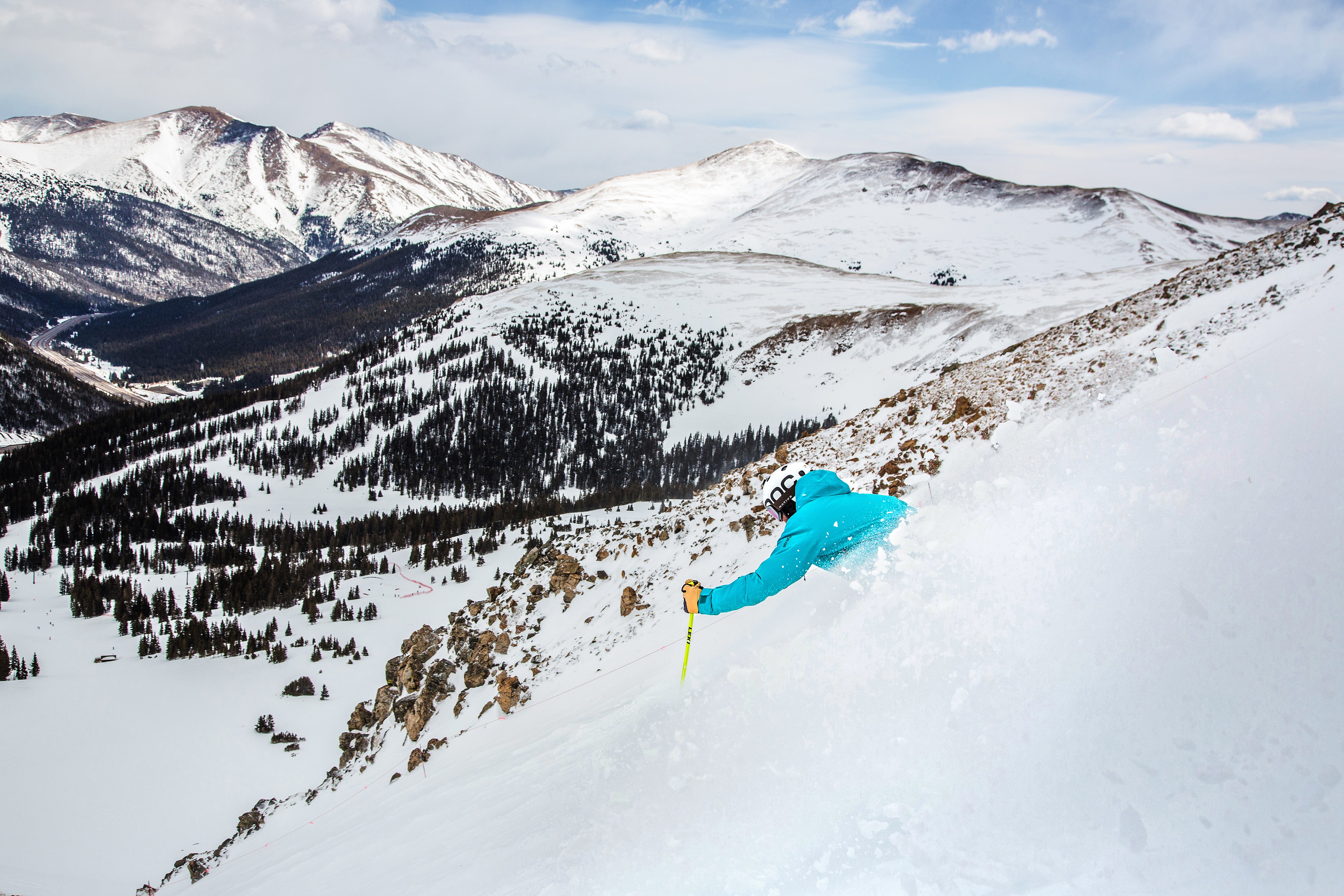 "Tester Nick Loomans at Loveland Ski Area"