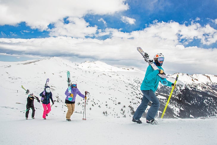 SKI0918-IndieTest-Hiking Nick Loomans, Jenny Wiegand, Renee Geary, and Rachel Ryan at Loveland