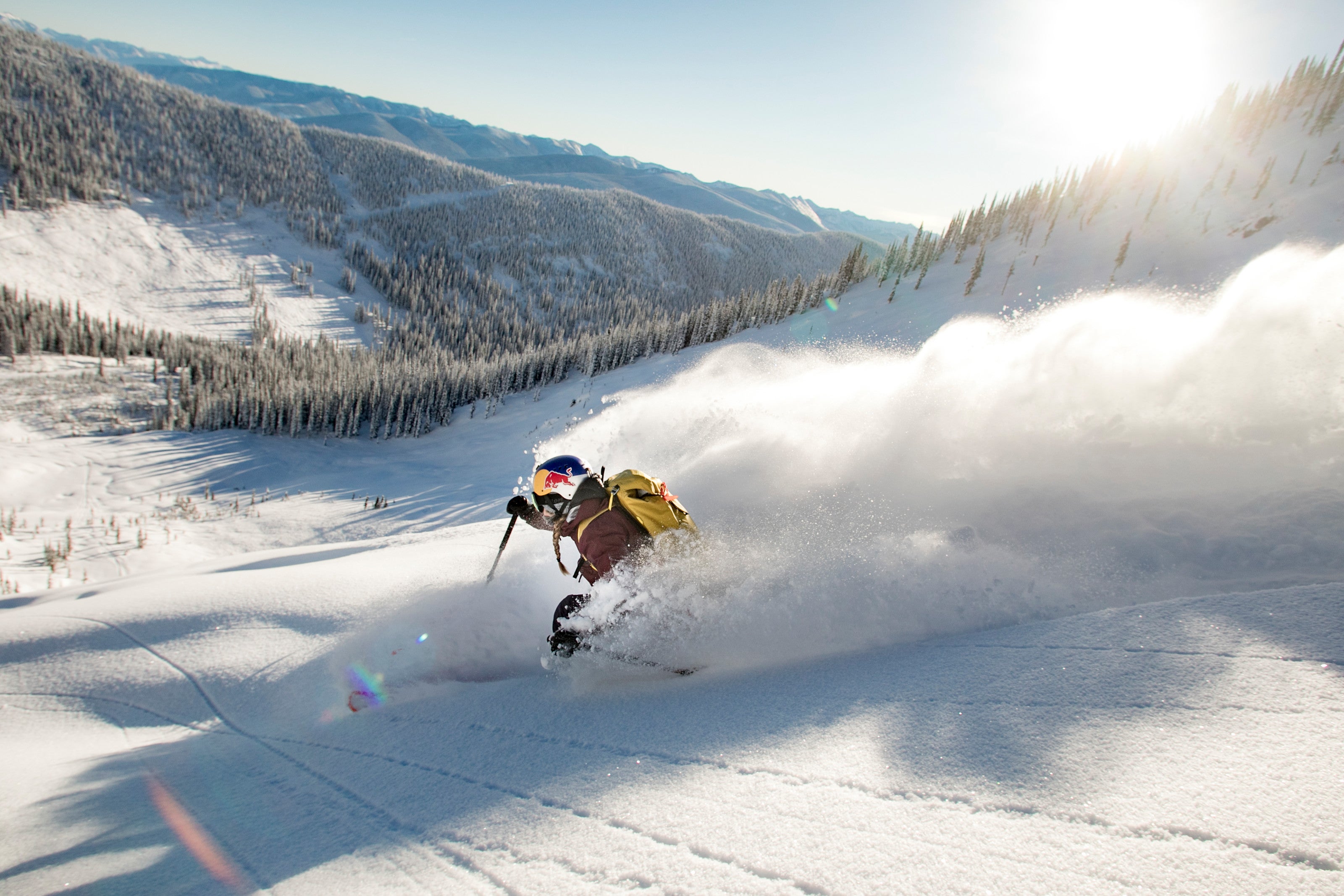 "Michelle Parke skis at Baldface Lodge, in Nelson British Columbia"