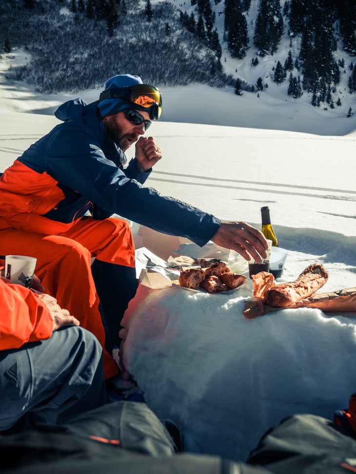 Courchevel Skiing BC feast Backcountry lunch in France