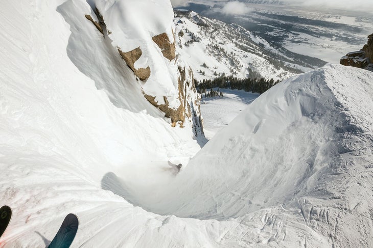 SKI0119-Camps-SteepDeep2-byJayGoodrich_S Looking into Corbet's Couloir at Jackson Hole