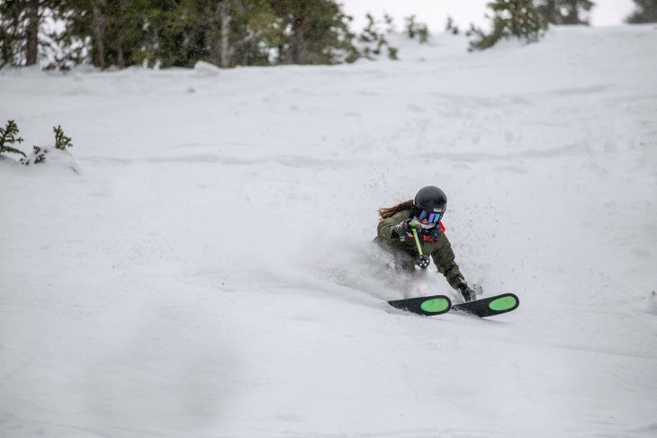 xan Xanthe Demas skiing Aspen Snowmass