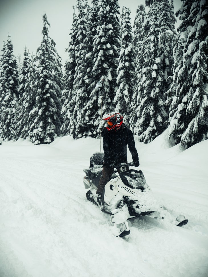 snomobile Whistler Day 1-3 Jackson on a snowmobile