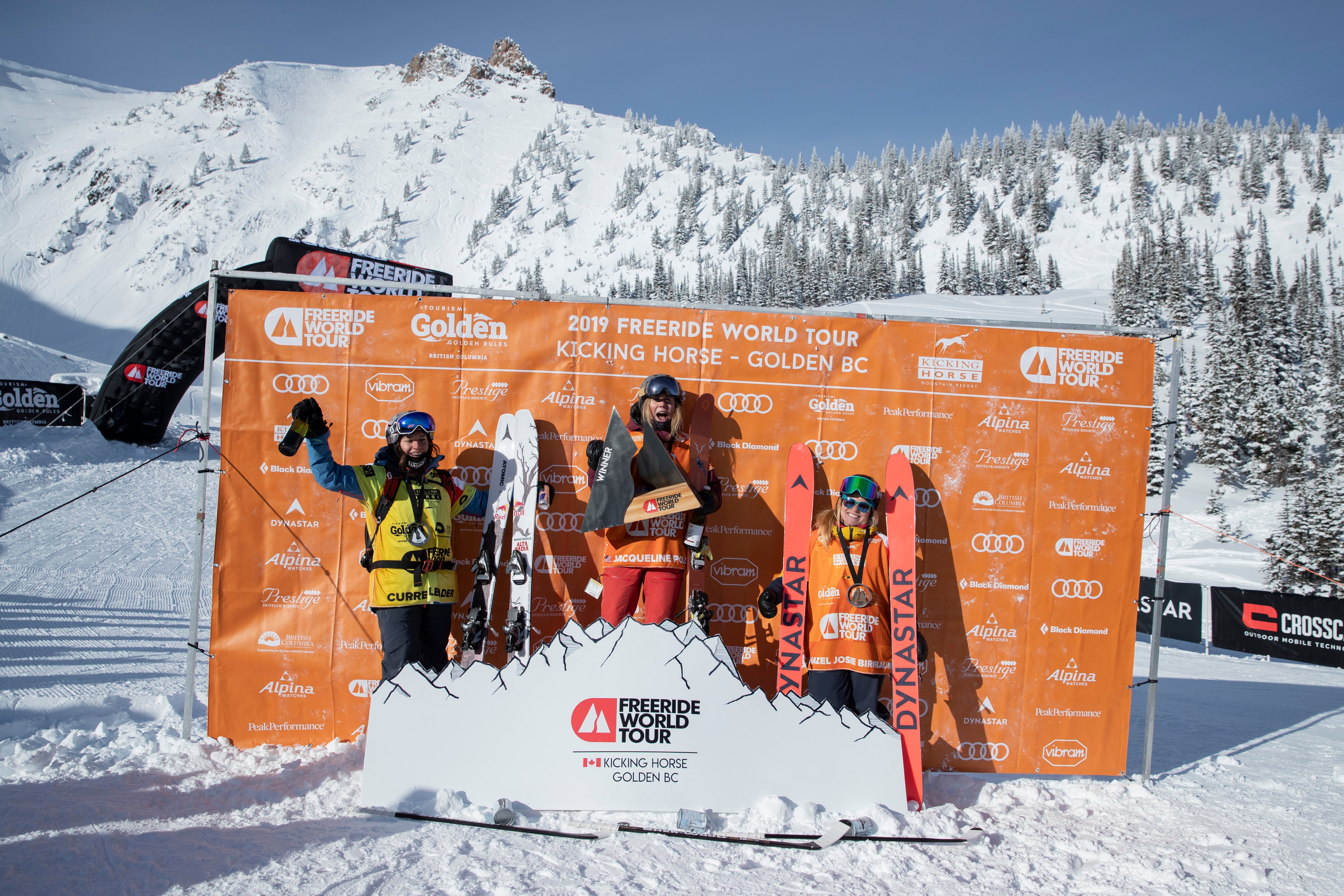 "Kicking Horse FWT19 Womens Podium"