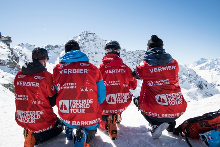 ski men inspect Wadek Gorak, Reine Barkered, Kristofer Turdell, and Carl Erikson