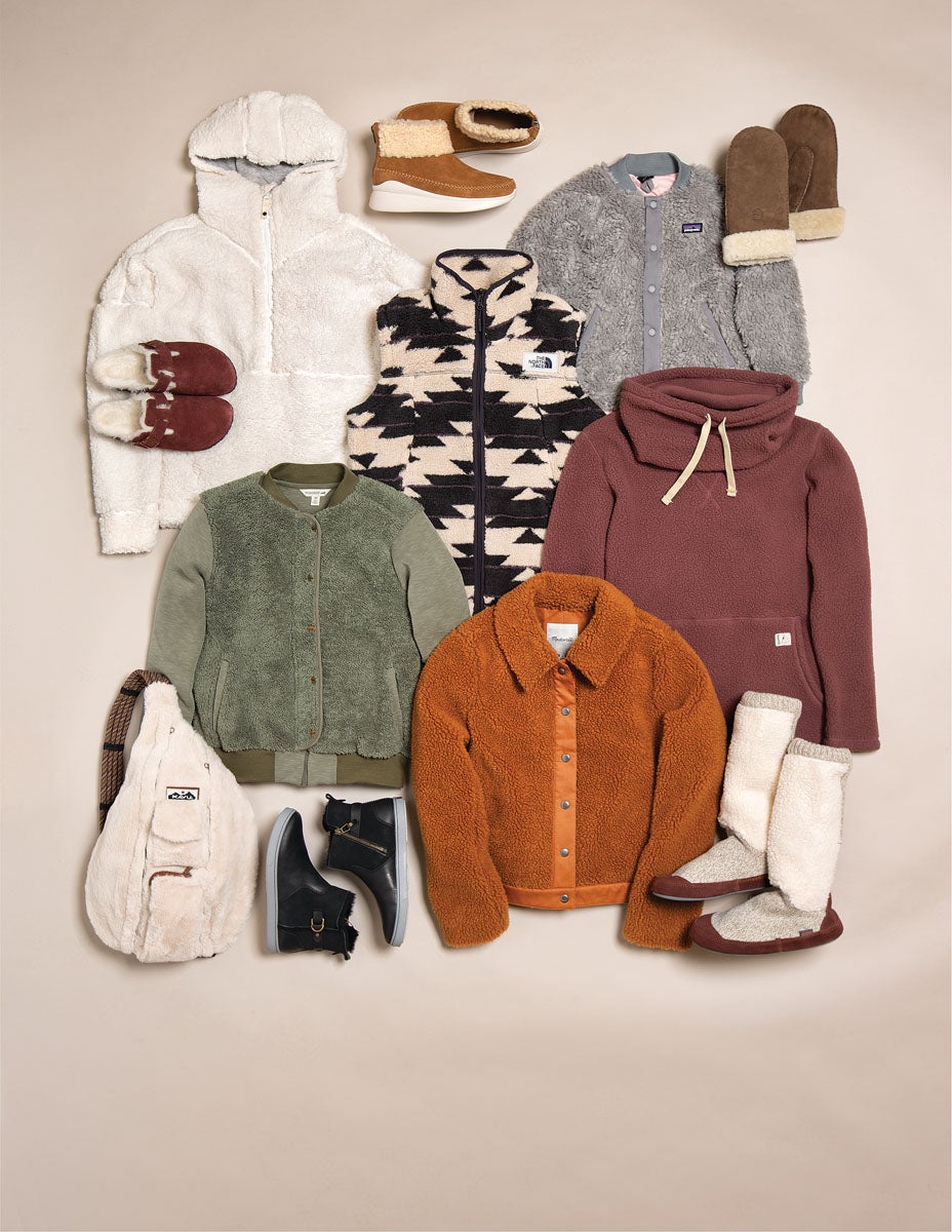 "Cozy in Sherpa; Women's Mountain Style"