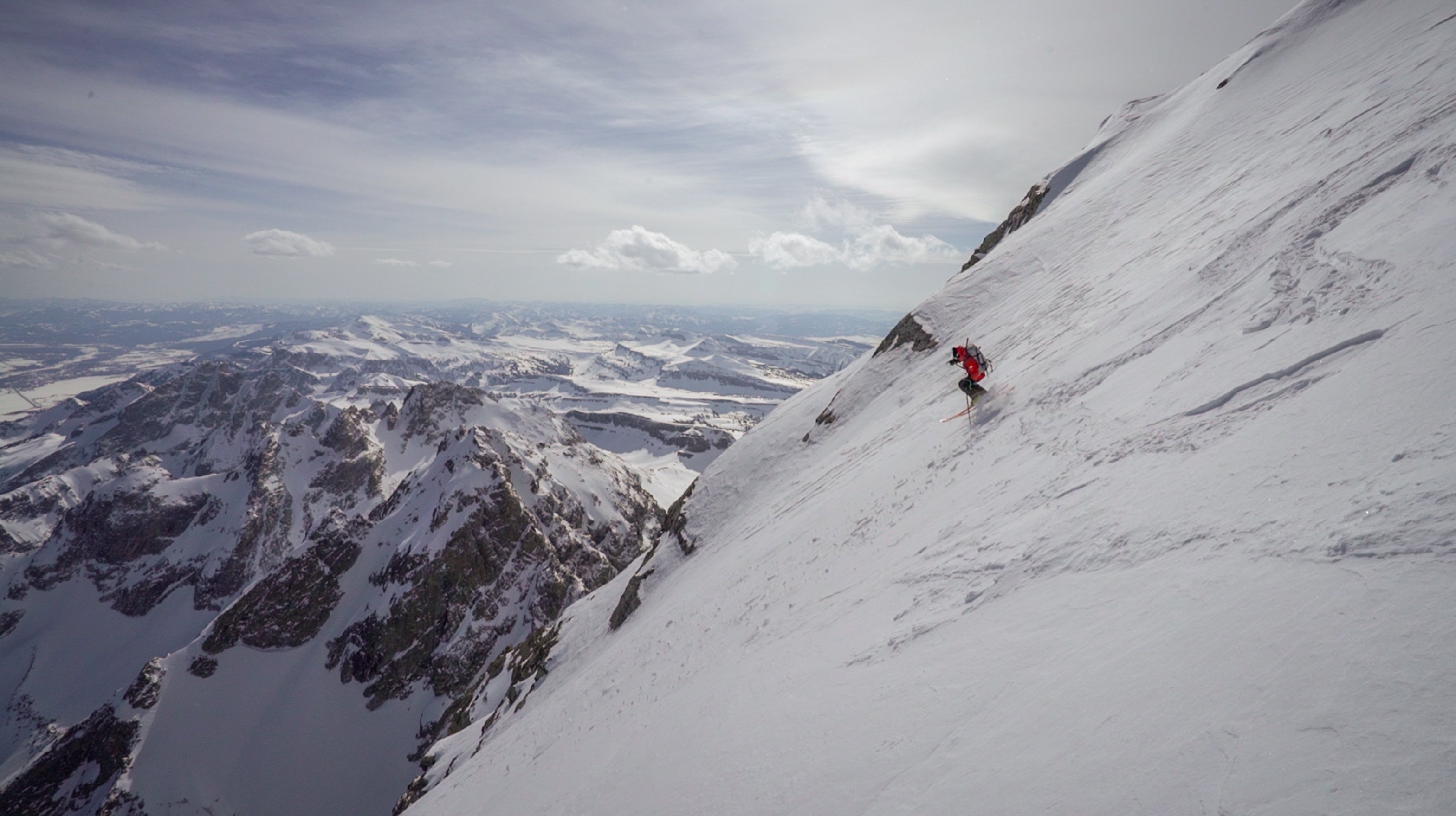 "Jimmy Chin skiing the Grand Teton"