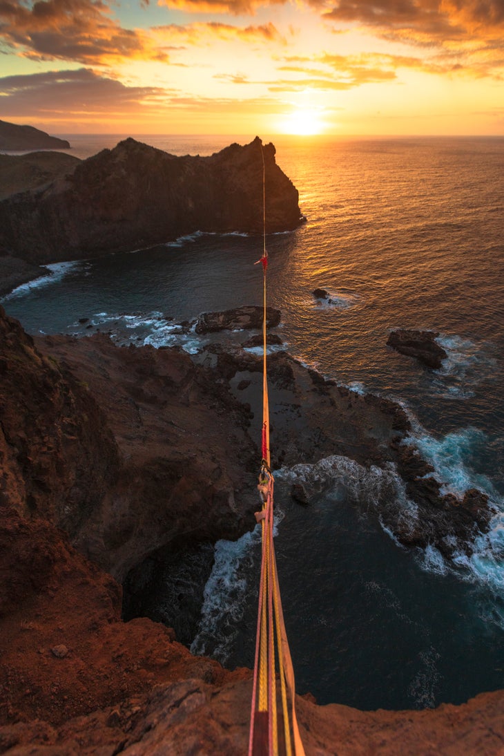 © Jeremy Bernard_Red Bull Illume_Best of Instagram by SanDisk May Winner Best of Instagram by SanDisk May winning photo of a slackliner at sunset at Ua Pou, Marquesas Island, French Polynesia.