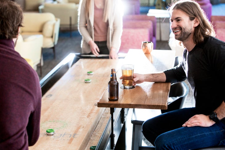 0E4A7740 Shuffleboard and drinks at Limelight Hotel Ketchum
